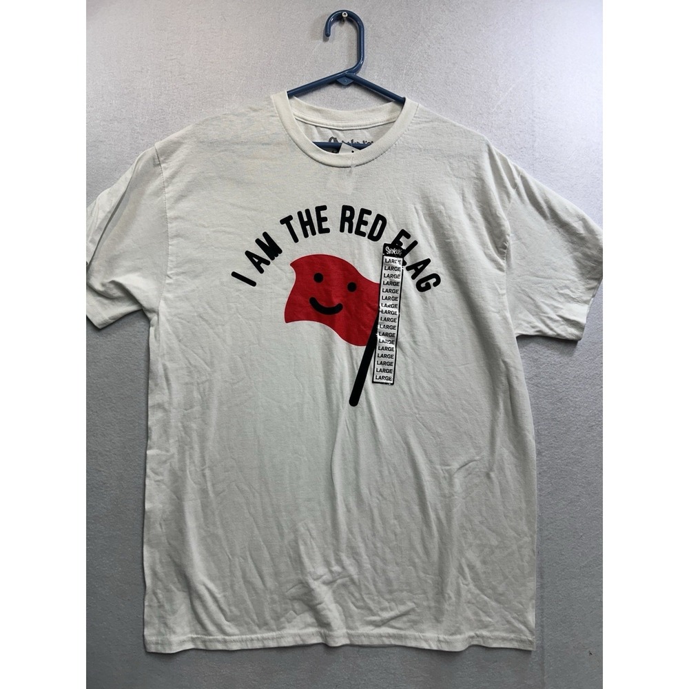 Spencer's Red Flag White Graphic Tee Men's Size Large  NWT